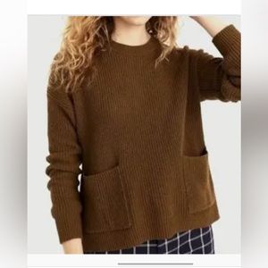 Madewell Pocket Chelsea Pullover Sweater - XXS - Olive Green